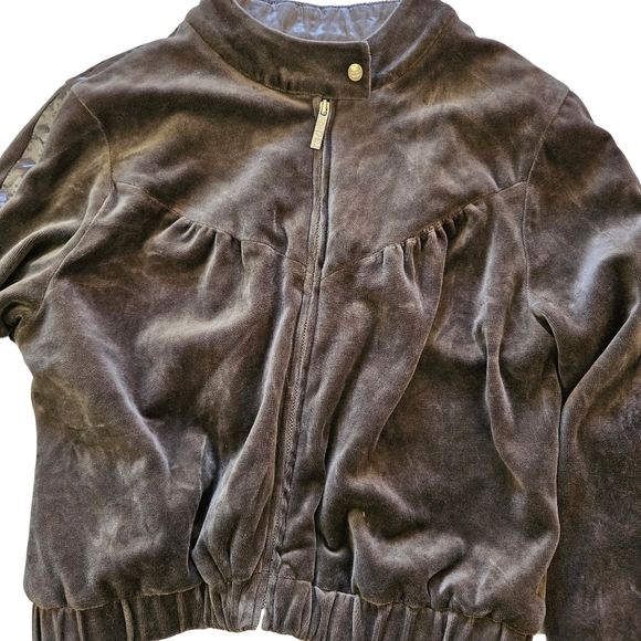 Rare Vintage Inspired Ecko Red Velour Bomber Jacket,JrLarge/WomenSM, Grey/Silver - Picture 7 of 15